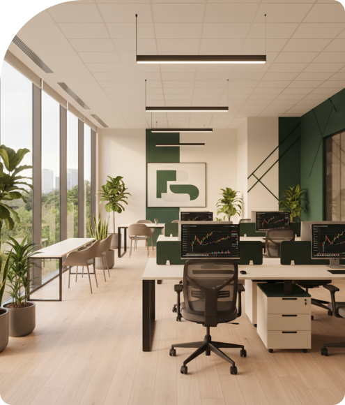 Interior of the Hazir Financial Services office in F-11 Markaz Islamabad