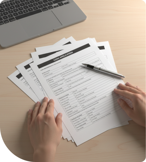 Applicant preparing loan documents for submission