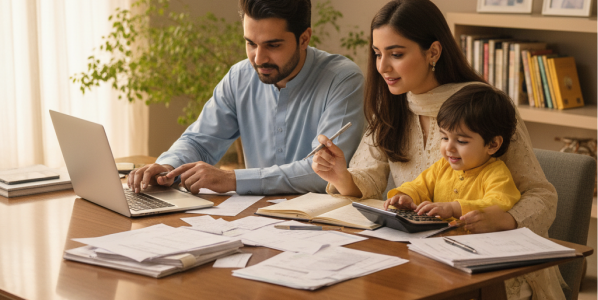 Family planning household finances for a personal loan